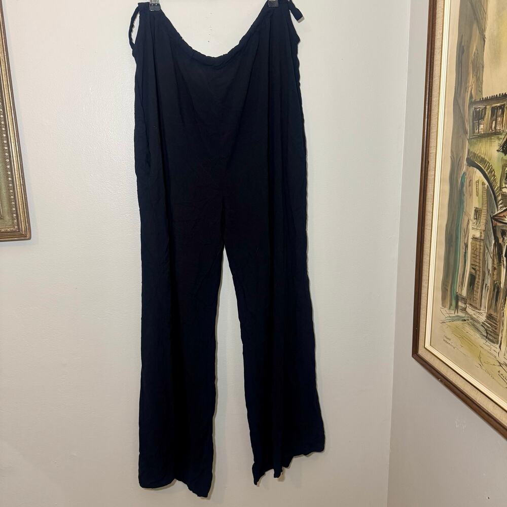 Final Touch Black Lightweight Side Tie Wrap Pants with Hip Cutouts Size Medium
